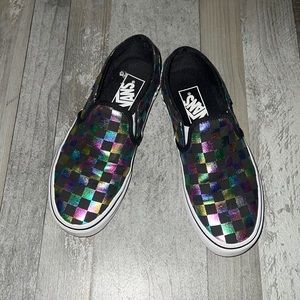 Vans-IRIDESCENT Checkerboard Slip-On